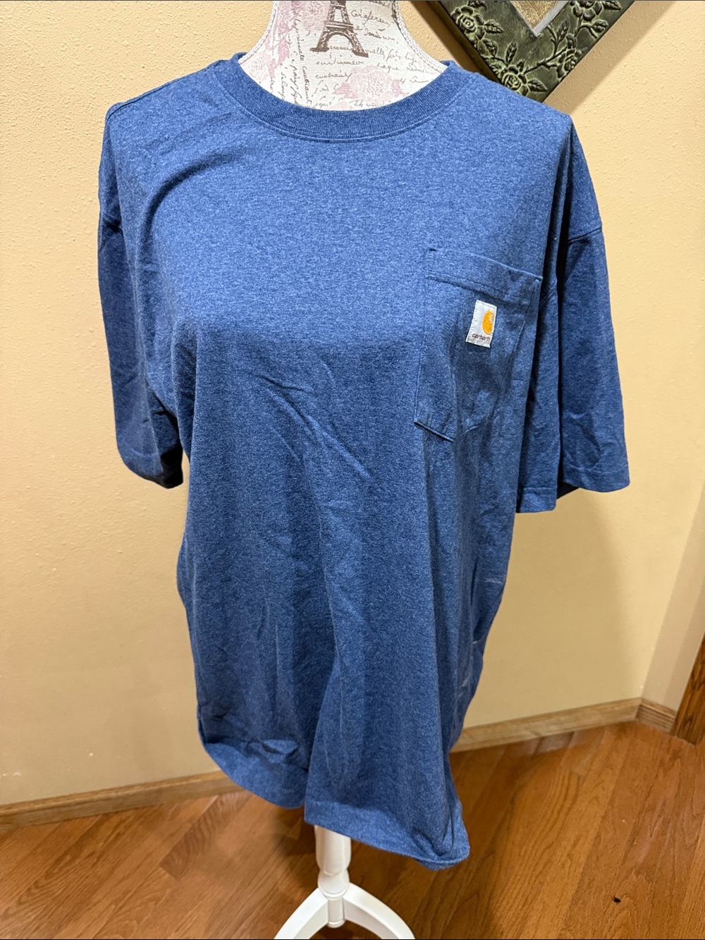 Carhartt Men’s Short Sleeve Pocket T-Shirt — Heather Navy